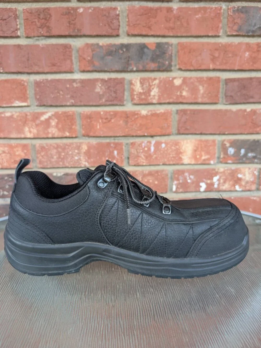 Men's Orthofeet Dolomite Black Leather Waterproof Steel Toe Shoes Size 11